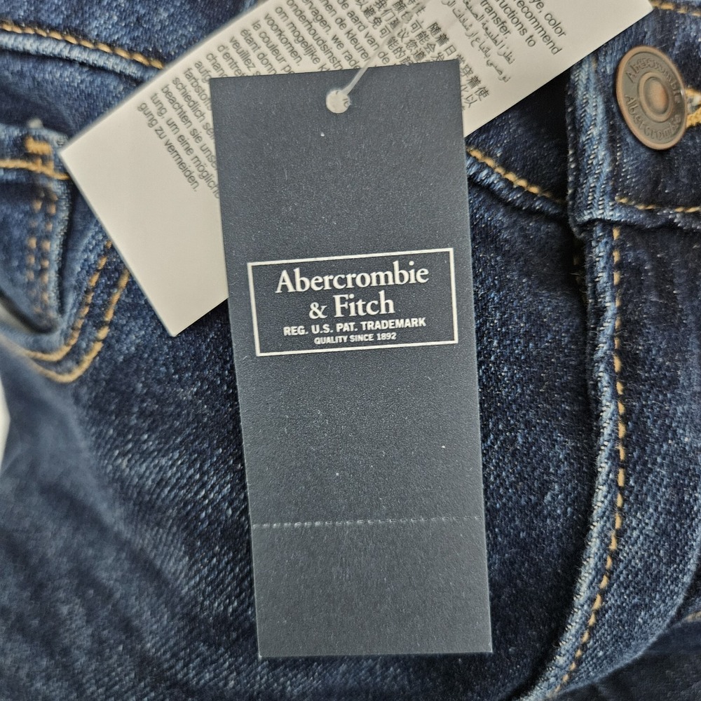 NWT Abercrombie &‎ Fitch Jeans Women's 0R (26x27) Blue The Skinny Distressed - Picture 4 of 11
